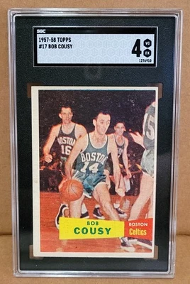 1957 Topps Bob Cousy RC #17 - SGC 4 en muy buena condición-ex Celtics Salón de la fama Novato Foto 1 de 2