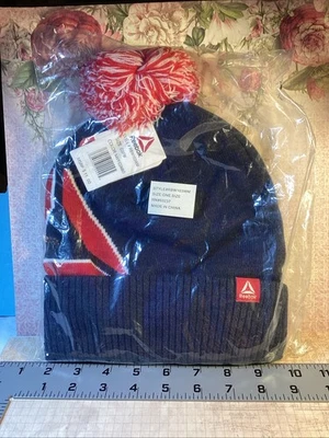 Nuevo en caja gorro Reebok Logo Intarsia Pom NUEVO azul marino Foto 1 de 4