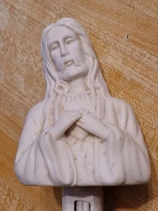 Jesus Plug-In Night Light Ceramic Christian Religious Wall Decor White 5.5” H - Picture 1 of 4