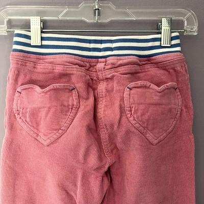 Мини Boden 9Y розовый вельвет брюки сердце колени полоски талии тянуть на девочек - Изображение 1 из 4