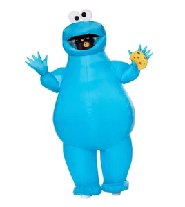 Erwachsene Keksmonster aufblasbar Halloween Kostüm Einheitsgröße Sesamstraße - Bild 1 von 2