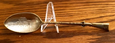 Antigua cuchara de recuerdo de placa de plata Washington DC mango de mosquete/rifle 5 1/2" Foto 1 de 4