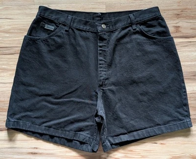 Pantalones Cortos De Colección Wrangler Jean Para Mujer 18 Negros Denim Tiro Alto Clásicos Años 90 Mamá Foto 1 de 4