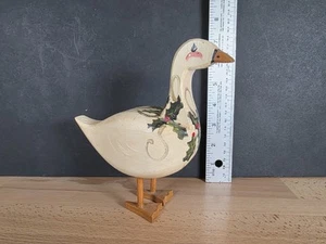 Vintage Handmade And Painted Goose Figurine Decor Geese Duck Country Cottage  - Picture 1 of 5