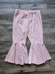 Bailey's Blossoms Boutique Pink Velvet Bell Bottom Pants - Picture 1 of 3