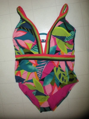 Traje de baño TRINA TURK multicolor Rainforest 1 pieza talla 14 nuevo con etiquetas Foto 1 de 2