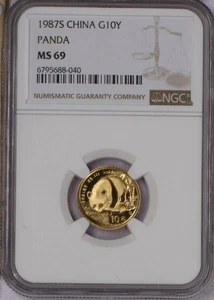 1987-S Gold Panda 1/10 oz. 10 Yuan NGC MS69. Free shipping. - Picture 1 of 2