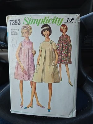 Simplicity Sewing Pattern 1967 Maternity Size 12 Bust 32 Dress - Image 1 of 2