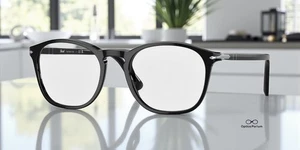 PERSOL PO3007VM 95 Square Black Demo Lens 50 mm Men's Eyeglasses - Picture 1 of 2