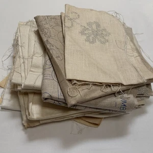 Lot 19 Stamped For Embroidery Dresser Scarves Pillows Belgian Linen/cotton 3 Ib - Picture 1 of 21