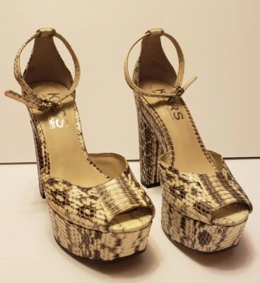 KORS by Michael Kors Women’s Platform Heels Snakeskin 1990s Y2K Party Size 8M - Image 1 of 4