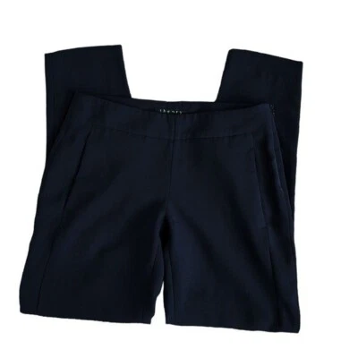 Pantalón Theory Pierna Cónica Para Mujer 00 Negro Ligero Tiro Medio Entrepierna 26.5" Usado en Excelente Condición Foto 1 de 4
