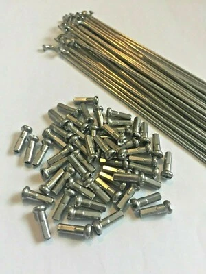 SUPERIOR QUALITY Bicycle Spokes & Nipples - 14G Stainless Steel - SILVER (CHOOSE YOUR LENGTH)