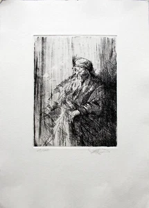 PETER NEDWAL - Selbstporträt als Herrscher. Handsignierte Radierung, nur 10 Ex! - Bild 1 von 5