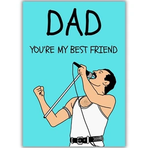 Queen Freddie Mercury Vatertag Geburtstagskarte, Papa Du bist mein bester Freund Lied - Bild 1 von 8