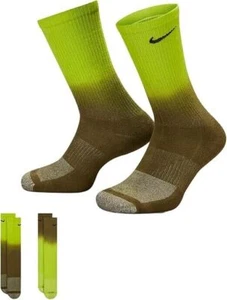 Nike Everyday Plus Cushioned Tie-Dye Crew Socks 2 Pair DH6096-904 Sz Large GREEN - Picture 1 of 2