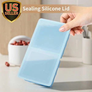 Silicone Freezer Tray for Soup Ice Cubes: 2-Cup Freezing Tray with Lid for Me... - Picture 1 of 7