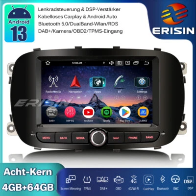 64GB Android 13 Autoradio GPS Für Fiat 500X DAB+ CarPlay Wifi 4G Navi OBD2 DTV - Bild 1 von 4