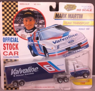 1992 Road Champs #6 Mark Martin 1/87 HO Scale Valvoline Transporter - New (BNC8) - Image 1 of 4