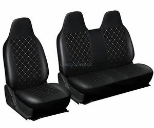 MERCEDES SPRINTER Heavy Duty PADDED Diamond Quilted Leatherette Van Seat Covers - Picture 1 of 4