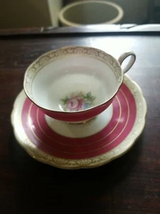 ANTIQUE MB PORCELAIN DEMATISE TEA CUP & SAUCER FLORAL OCCUPIED JAPAN 1945-1952 - Picture 1 of 12