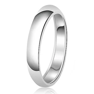 Anillo banda de boda de plata esterlina 925 ajuste cómodo liso 4 mm grabado gratuito - Imagen 1 de 1