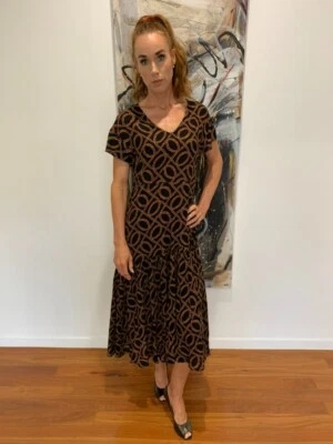 Willow Tree HighLow Hemline Dress Sizes 10 14 16 18 Black/Orange NEW FREE POST - image 1 of 4