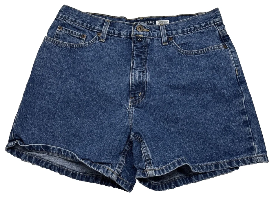 Pantalones Cortos Vaqueros Nautica Vintage Años 90 12 Tiro Alto Jean 100% Algodón México Y2K Foto 1 de 4