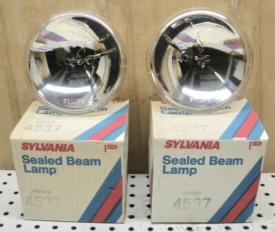 4537 Sylvania / Philips 13V 100W Aircraft Headlight FLAT CLEAR GLASS - PAIR of 2 - Image 1 of 4