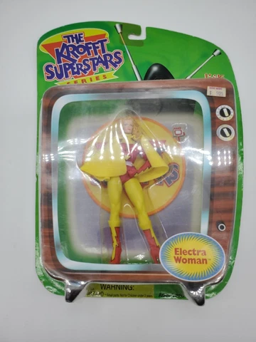 NEW 2000 THE KROFFT SUPERSTARS ELECTRA WOMAN ACTION FIGURE LIVING TOYZ! RETRO Cover
