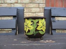 MOORCROFT POTTERY  YELLOW LILY ON BROWN PLANT POT