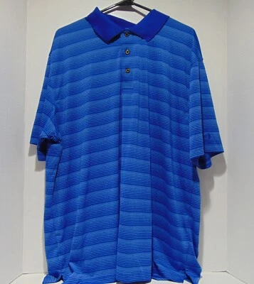 Мужская рубашка-поло для гольфа Grand Slam Performance синяя в полоску XXL - Изображение 1 из 4
