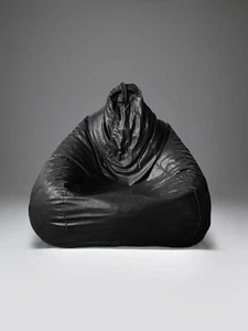 Bean Bag Cover Faux Leather Without Beans Size XXXL Black - Picture 1 of 5