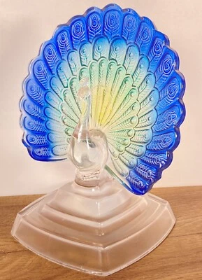 Vintage Cristal d'Arques Peacock Figurine Ornament Lead Crystal Open Tail 8” - Image 1 of 4