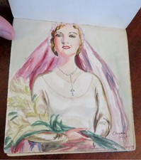 Autograph Album Ellen Richter (?) c. 1930's original sketches artwork souvenir
