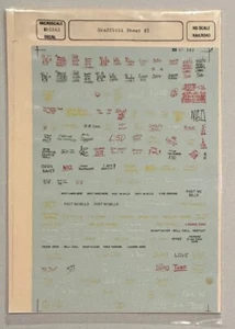 MICROSCALE HO DECAL-GRAFFITI SET #2 (EARLY SMALL CAR SCRIBBLINGS) - #87-243 - Picture 1 of 1