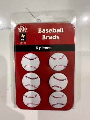 Lo último Off The Press Brads de béisbol - Juego de 6 - Álbumes de recortes manualidades tarjetas diarios Foto 1 de 4