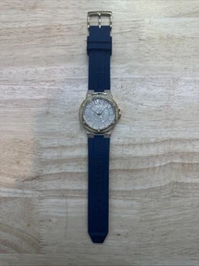 Michael Kors Oversized Lennox Pavé Gold-Tone and Blue Silicone Watch MK-7333 - Picture 1 of 9