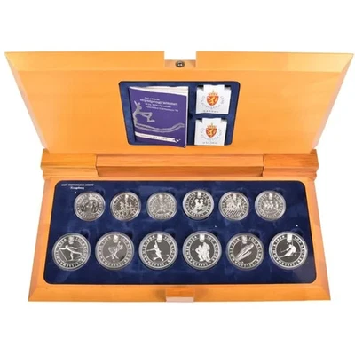 Norway Proof 1994 Lillehammer Winter Olympics Silver Proof Set- 9 Oz With COA - Image 1 of 4