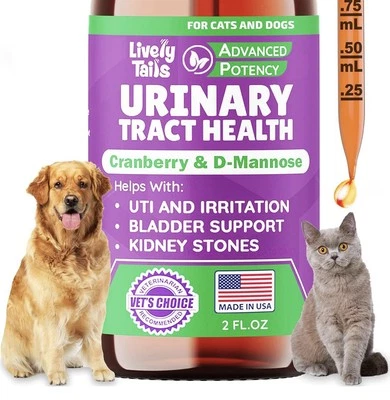 Natural Cat & Dog UTI Treatment, Cranberry & D-Mannose, Easy To Use Drops 2 Oz - Image 1 of 4