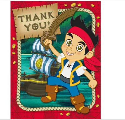 8 Count Of JAKE and the NEVER LAND PIRATES THANK YOU NOTES - Image 1 of 4