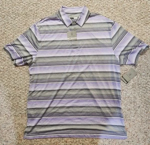 Neu mit Etikett Herren PGA Tour Pro Serie Stretch lila grau weiß Polo Golf Shirt Größe XLT  - Bild 1 von 3
