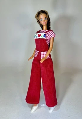OOAK Handmade Clothes For Barbie Doll.  Retro Overalls, Shirt, Shoes. No Doll, - Image 1 of 4