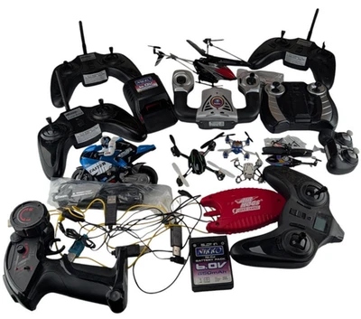 RC Helicopter Drone Parts Lot Remotes Chargers Micros Estes Swann Air Hogs - Image 1 of 4