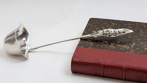 Lily of the Valley by Wood & Hughes Sterling Silver Cream / Sauce Ladle - 7-1/8" - Picture 1 of 4