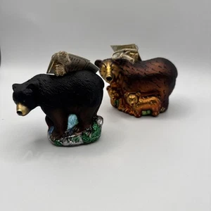 Vecchio Mondo Orso di Natale con Cuccioli e Orso Nero Ornamenti in Vetro - Foto 1 di 6