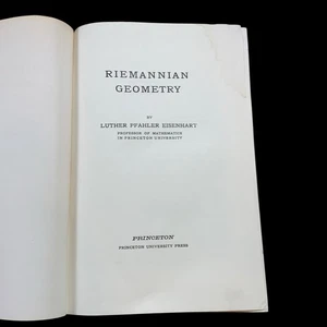 Riemannsche Geometrie von Luther Pfahler Eisenhart - Hardcover, guter Zustand - Bild 1 von 8