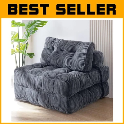 Sofá cama plegable versátil con almohadas - Sillón convertible gris oscuro Foto 1 de 4
