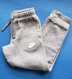 Boys Nike Joggers Sweatpants Gray Cotton Polyester Sz 7 / Large Pants 6-7 Yrs - Picture 1 of 4