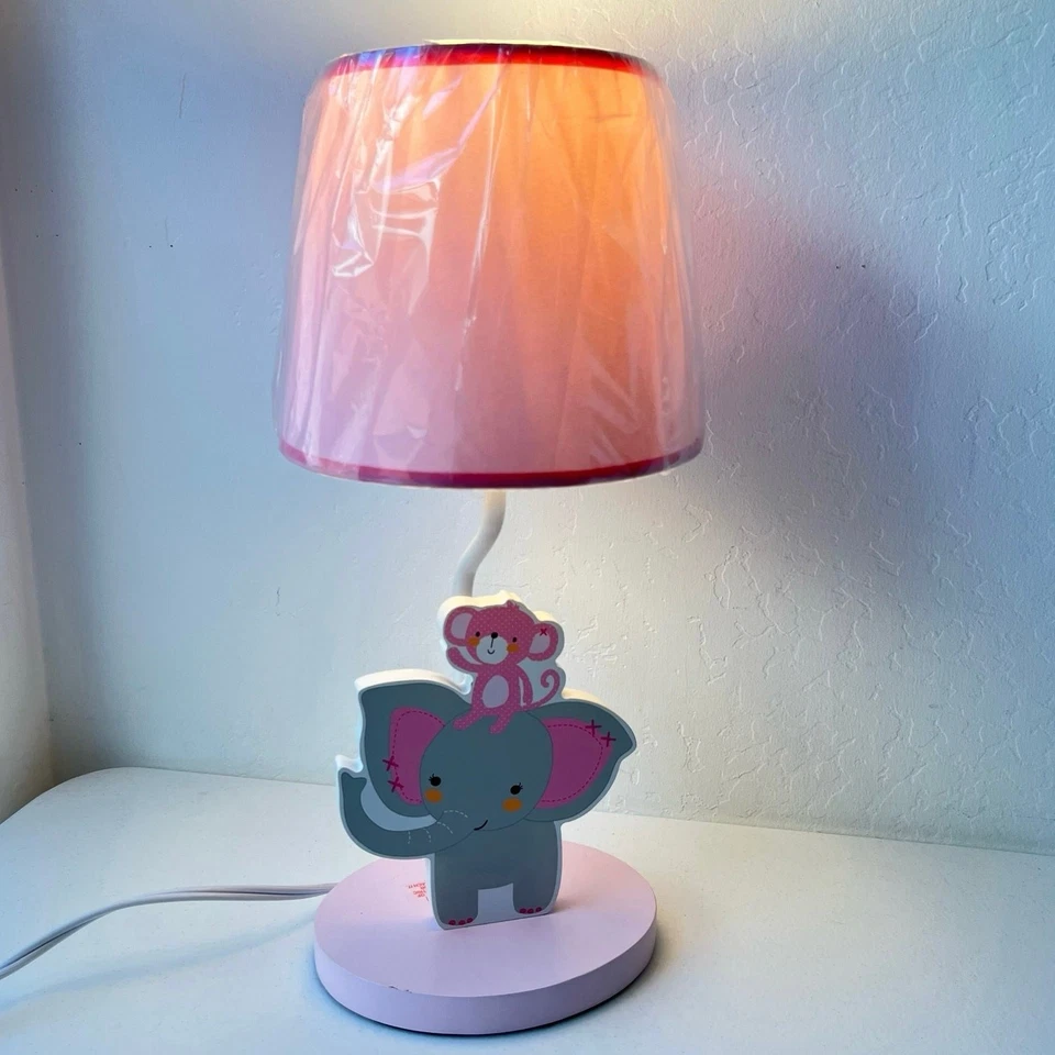 Lámpara de habitación infantil rosa corderos e hiedra bebé niña animales elefante mono decoración temática Foto 1 de 4